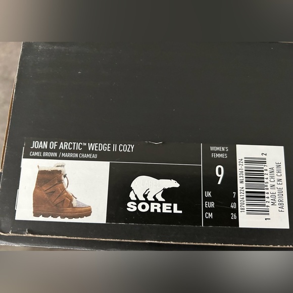 Sorel chestnut suede felt wedge boot Joan of Arctic II - 9 - great condition - Picture 3 of 4